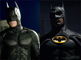 Christian Bale & Michael Keaton as Batman